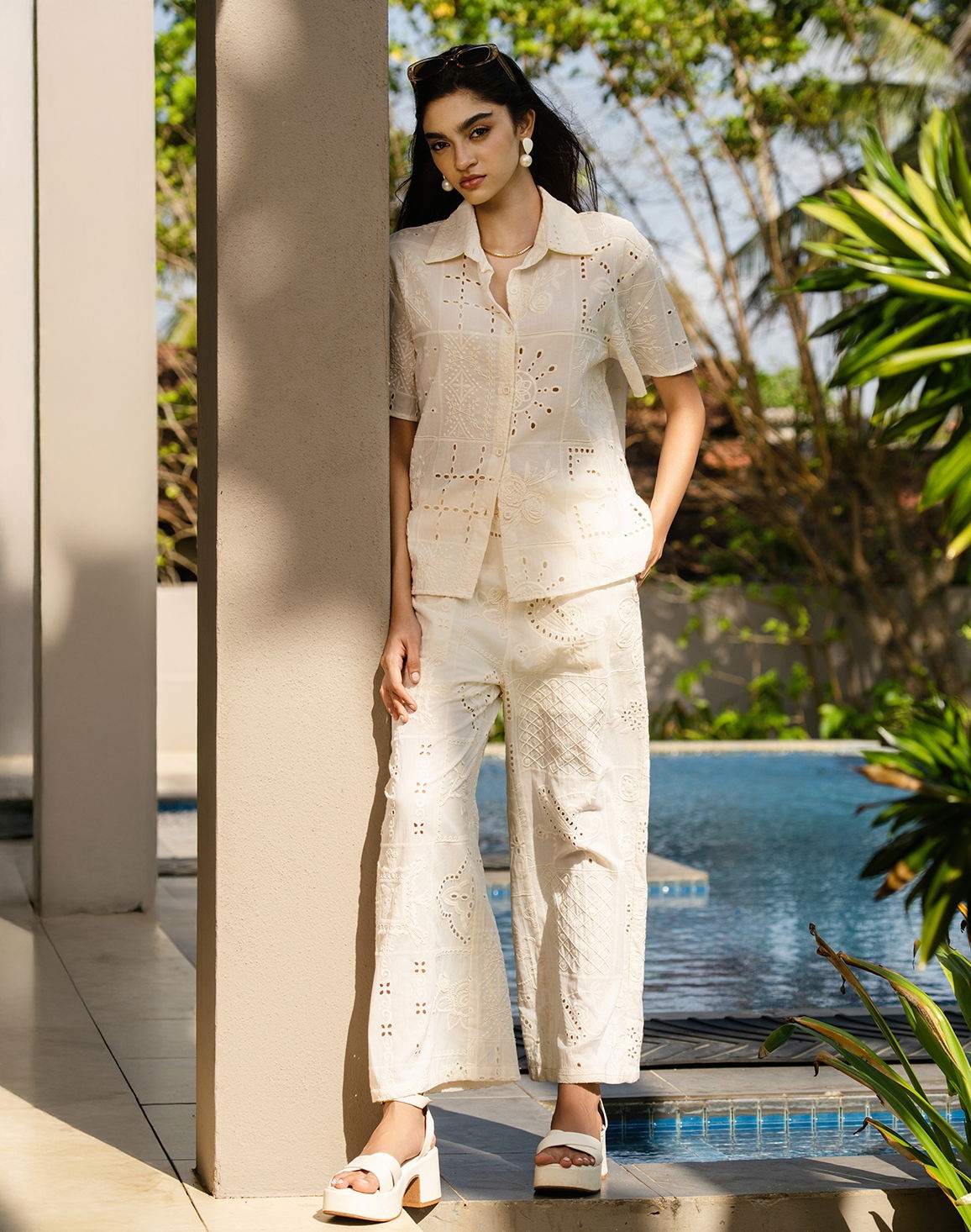 EXOTIC SERENITY Women's Shirt Blouse Cream thumbnail