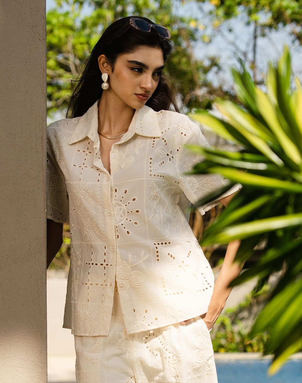 EXOTIC SERENITY Women's Shirt Blouse Cream thumbnail