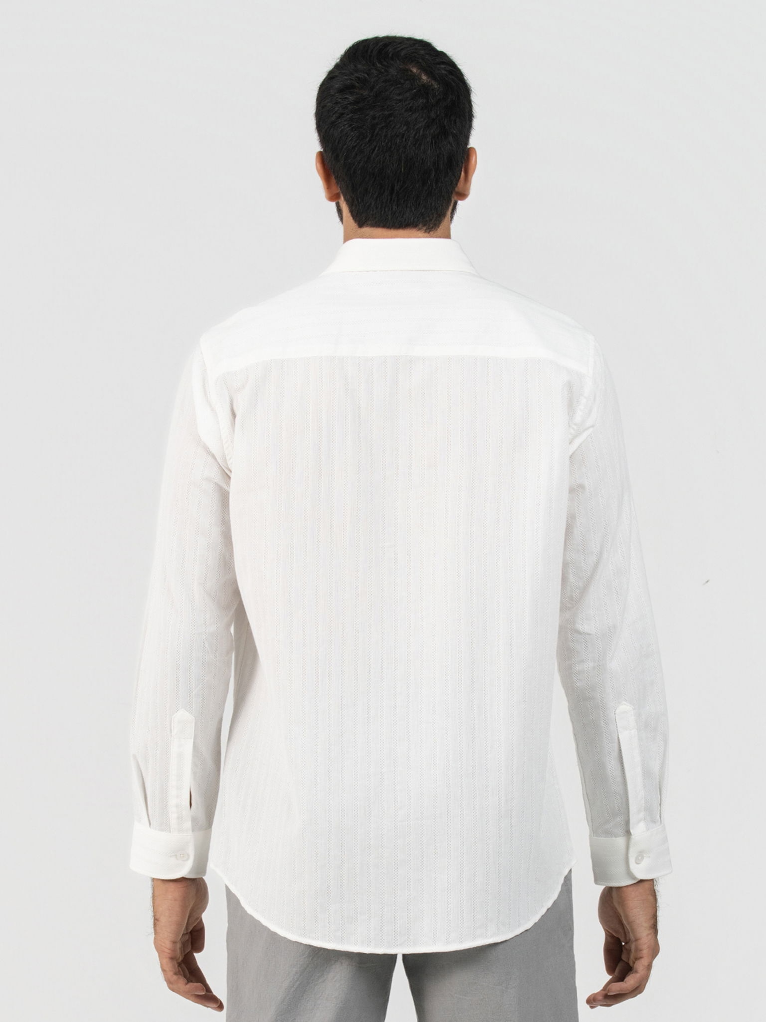 DEEDAT Men's Regular Fit Casual Shirt White thumbnail