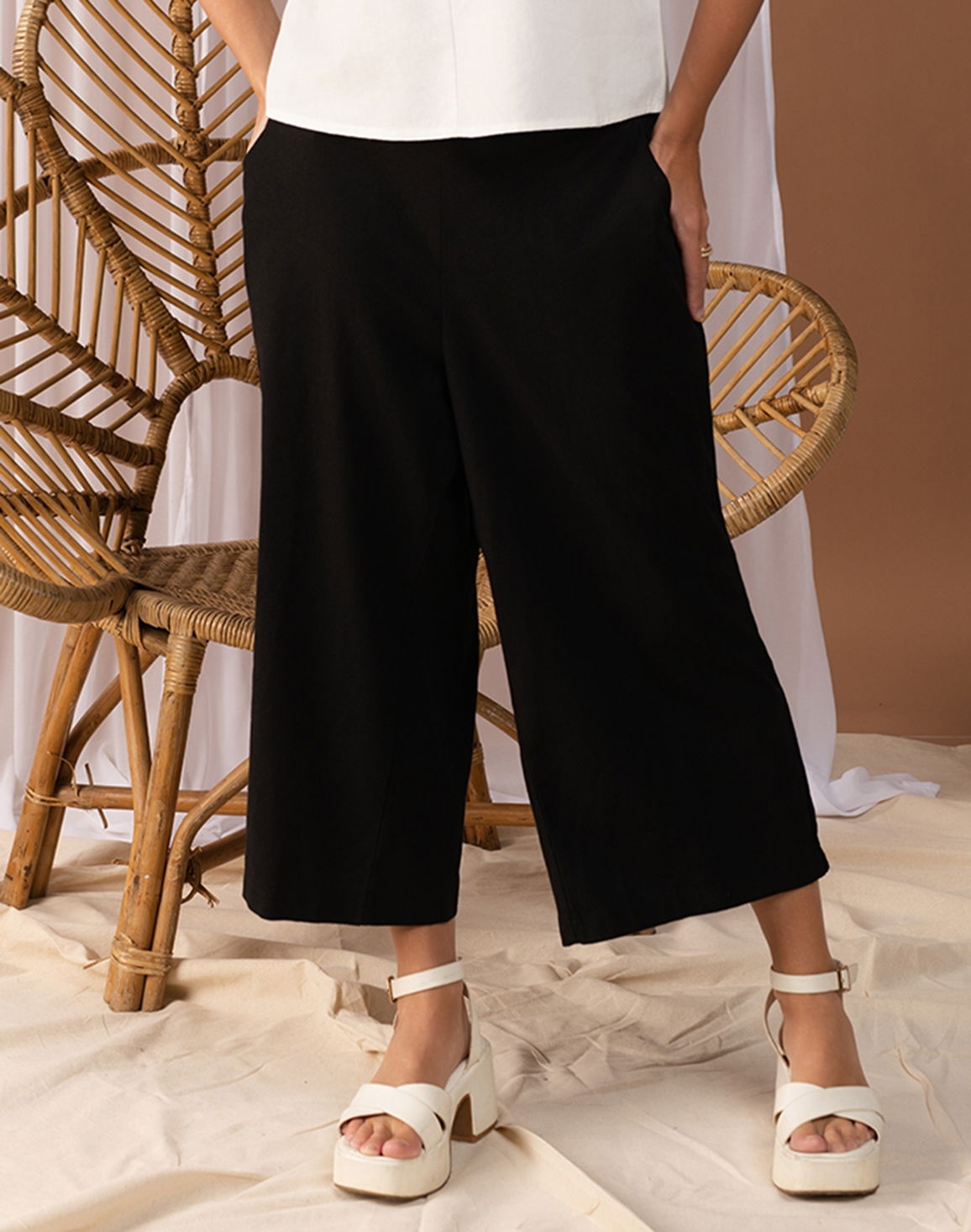 BREATHE BOTANICA Women's Linen Pant Black