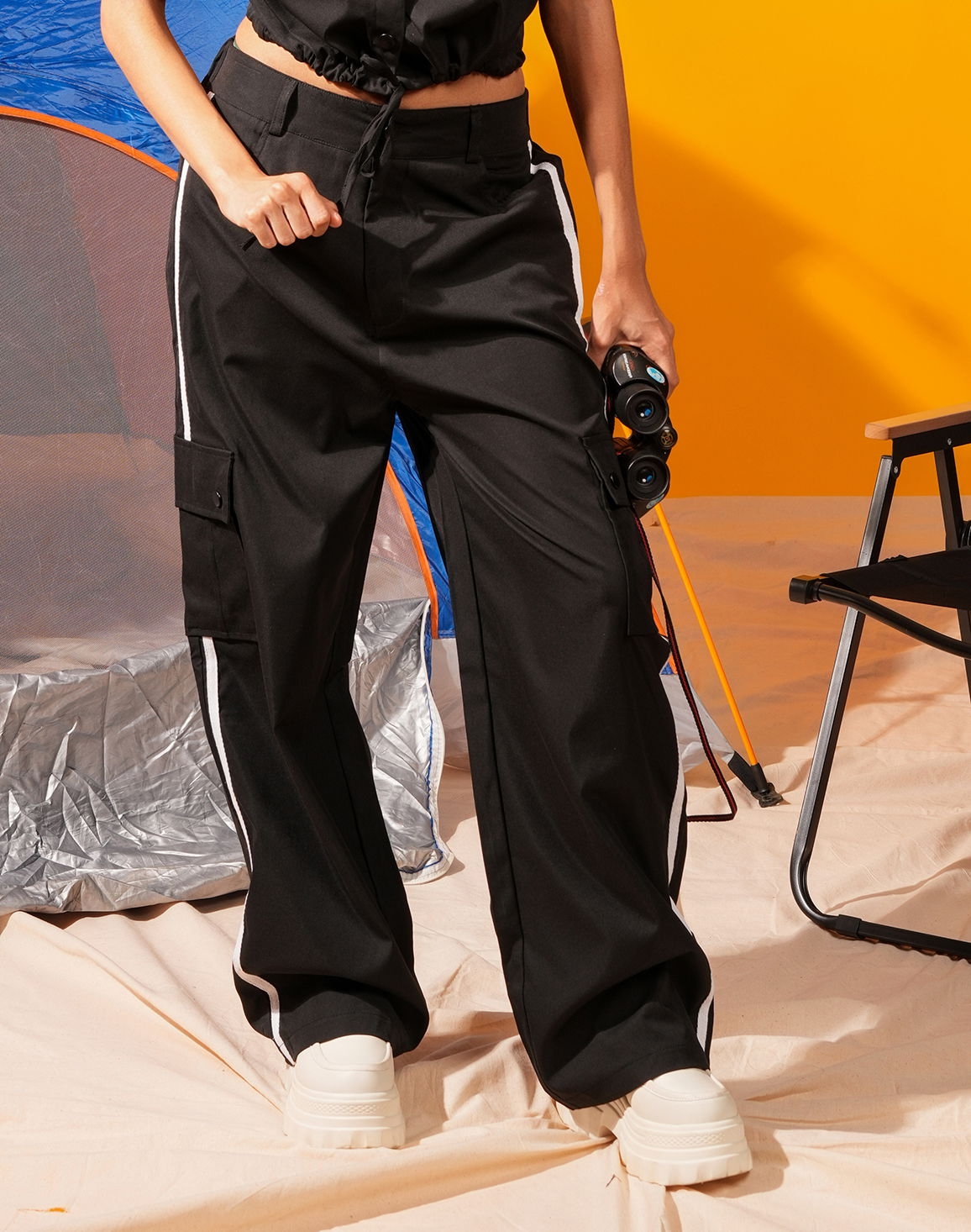 HUF & DEE RUSTIC CAMPER Women's Casual Pant Black