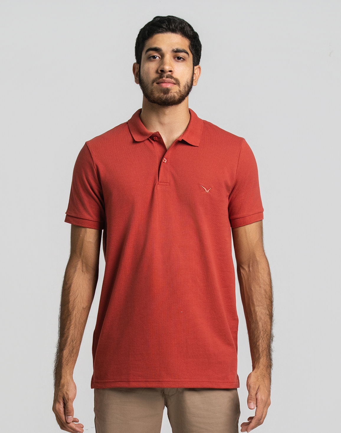 NOLIMIT Men's Slim Fit Polo T-Shirt Brick Red
