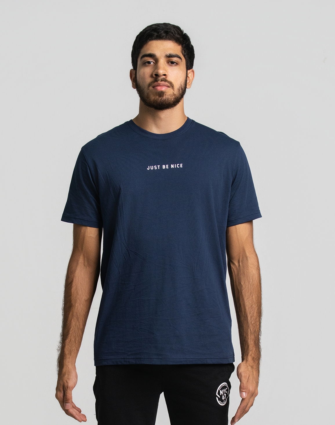 Men's Regular Fit Screen Print T-Shirt Navy