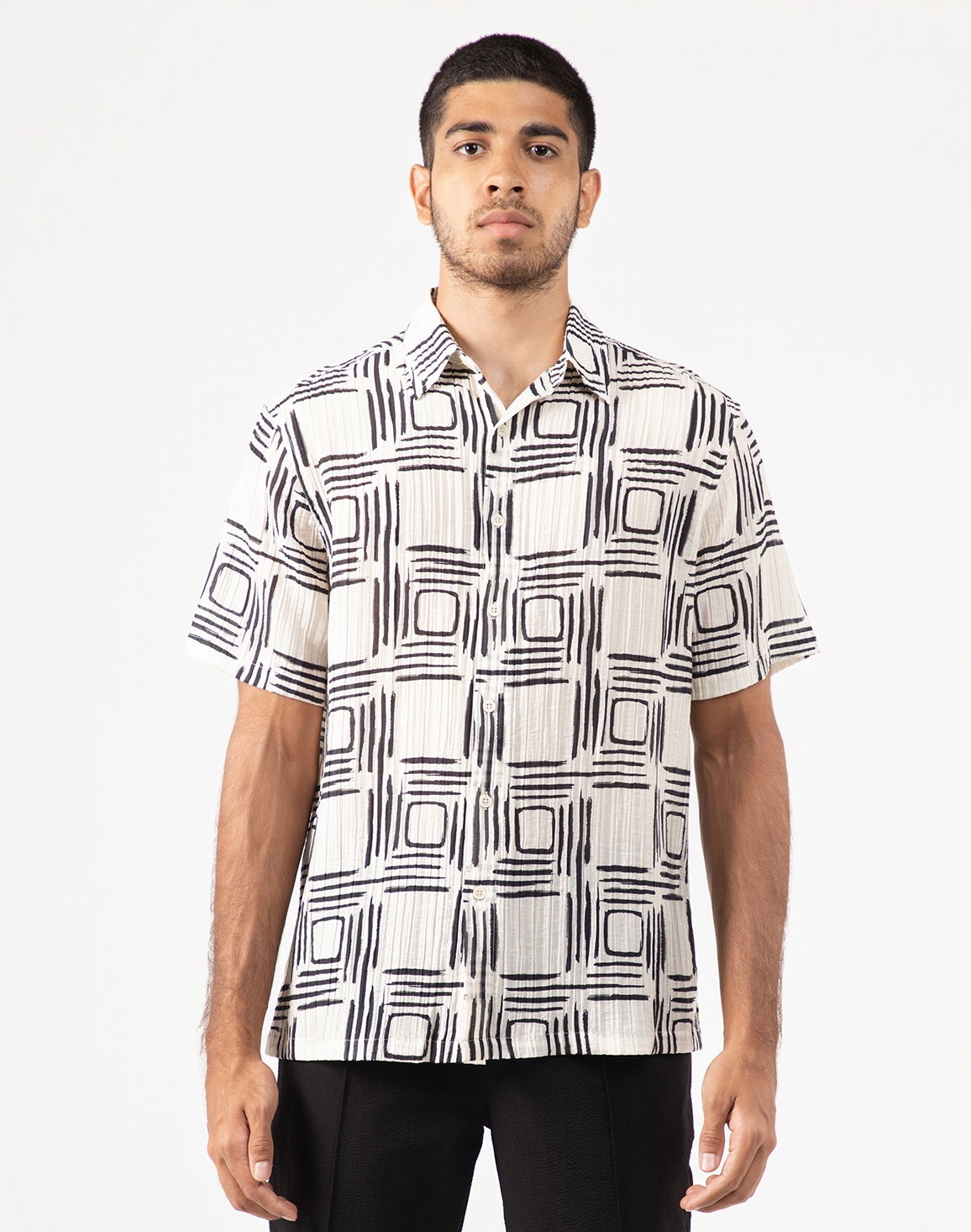 DEEDAT NATURE VERSE Men's Regular Fit Casual Shirt White