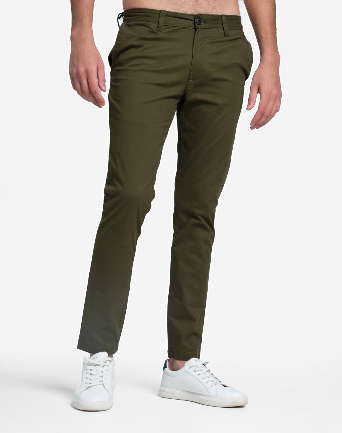 NOLIMIT Men's Super Slim Fit Standard Waist Casual Pant Olive Green